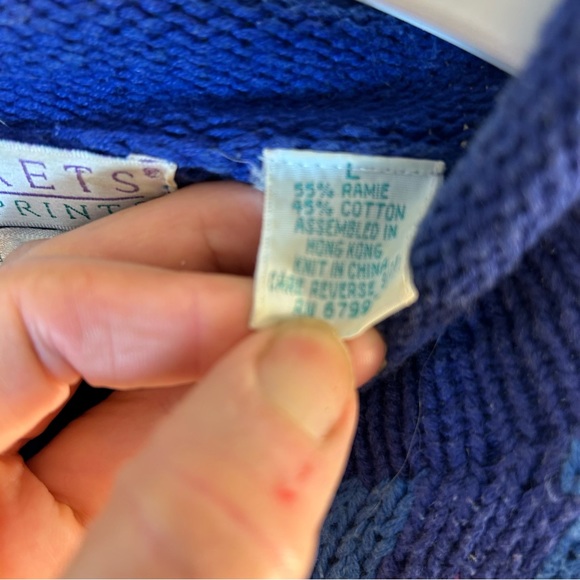 Vintage Segrets Sun Prints hand knit tunic length long sleeve sweater women’s Lg - Picture 3 of 8